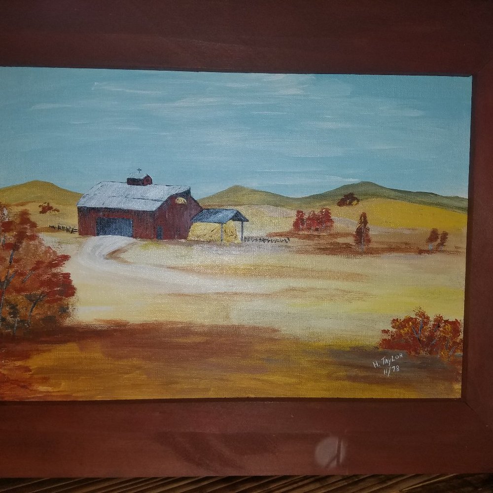 Hand painted with handmade wood frame